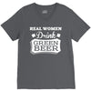 real women drink green beer V-Neck Tee