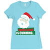 santas cumming Ladies Fitted T-Shirt