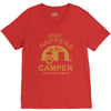 what happens in camper stays in camper vintage style camp funny V-Neck Tee