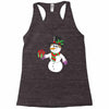 smiling snowman holding out christmas Racerback Tank