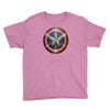 cotton captain america shield distressed, ideal gift or present Youth Tee