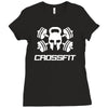 crossfit skull Ladies Fitted T-Shirt
