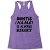 personalised auntie Racerback Tank