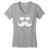 hipster glasses and moustache Women's V-Neck T-Shirt