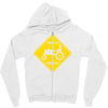 tractor crossing farmer's road warning sign Zipper Hoodie