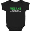 Vegans We're Not Crazy We're Just From The Future White Baby Bodysuit