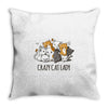 crazy cat lady Throw Pillow