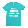 maybe broccoli doesn't like you either Ladies Fitted T-Shirt