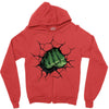 Hulk Fist Zipper Hoodie
