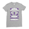 Never Underestimate the Strength of a Pancreatic Cancer Warrior Ladies Fitted T-Shirt