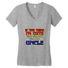 i'm cute see my uncle Women's V-Neck T-Shirt