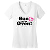 Bun in the Oven with Heart Baby Girl Women's V-Neck T-Shirt