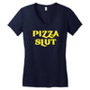 pizza slut funny diet gym workout new Women's V-Neck T-Shirt