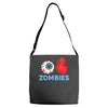 i heart zombies scary eye bloody heart halloween Adjustable Strap Totes