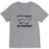 are you looking at my weiner t shirt funny dog wiener dachshund s m l V-Neck Tee