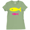 big fish little fish cardboard box Ladies Fitted T-Shirt