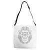 lion face lines Adjustable Strap Totes