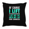 cat cats lift lifting fitness Throw Pillow
