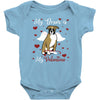 my boxer is my valentine1 Baby Bodysuit