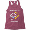 scottish weather Racerback Tank