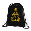 uomo dakar stampa oro moto deserto parigi africa sport Drawstring Bags