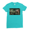 dinosaur attack Ladies Fitted T-Shirt