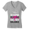Reading Yoga Wine Balance Women's V-Neck T-Shirt