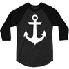 anchor black sailor vintage style navy nautical 3/4 Sleeve Shirt