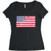 t-rex vintage american flag Women's Triblend Scoop T-shirt