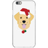golden retriever dog with red santa's hat iPhone 6/6s Case