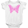 breast cancer butterfly Baby Bodysuit