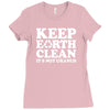 keep earth clean it's not uranus Ladies Fitted T-Shirt