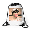 Michelangelo David Bubble Gum Drawstring Bags