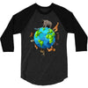 animal polygon around the planet 3/4 Sleeve Shirt