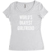 world's okayest girlfriend Women's Triblend Scoop T-shirt
