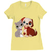nice cat and dog Ladies Fitted T-Shirt