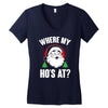 where my ho's at   christmas santa Women's V-Neck T-Shirt
