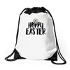 hoppy easter Drawstring Bags
