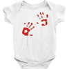 bloody hand print funny zombie kill undead blood horror killer Baby Onesie