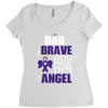 my dad was so brave god made him an angel Women's Triblend Scoop T-shirt