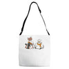 the owl and the weasel Adjustable Strap Totes