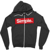 simple red Zipper Hoodie