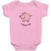 happy pig Baby Bodysuit