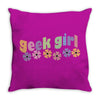 geek girl daisies Throw Pillow