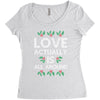 Love Actually Is All Around Ugly Christmas for dark Women's Triblend Scoop T-shirt