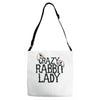 crazy rabbit lady Adjustable Strap Totes
