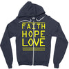 faith, hope and love Zipper Hoodie