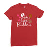 peace love rabbits Ladies Fitted T-Shirt