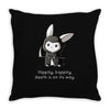 grim bunny Throw Pillow