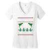 ugly dinosaur christmas Women's V-Neck T-Shirt